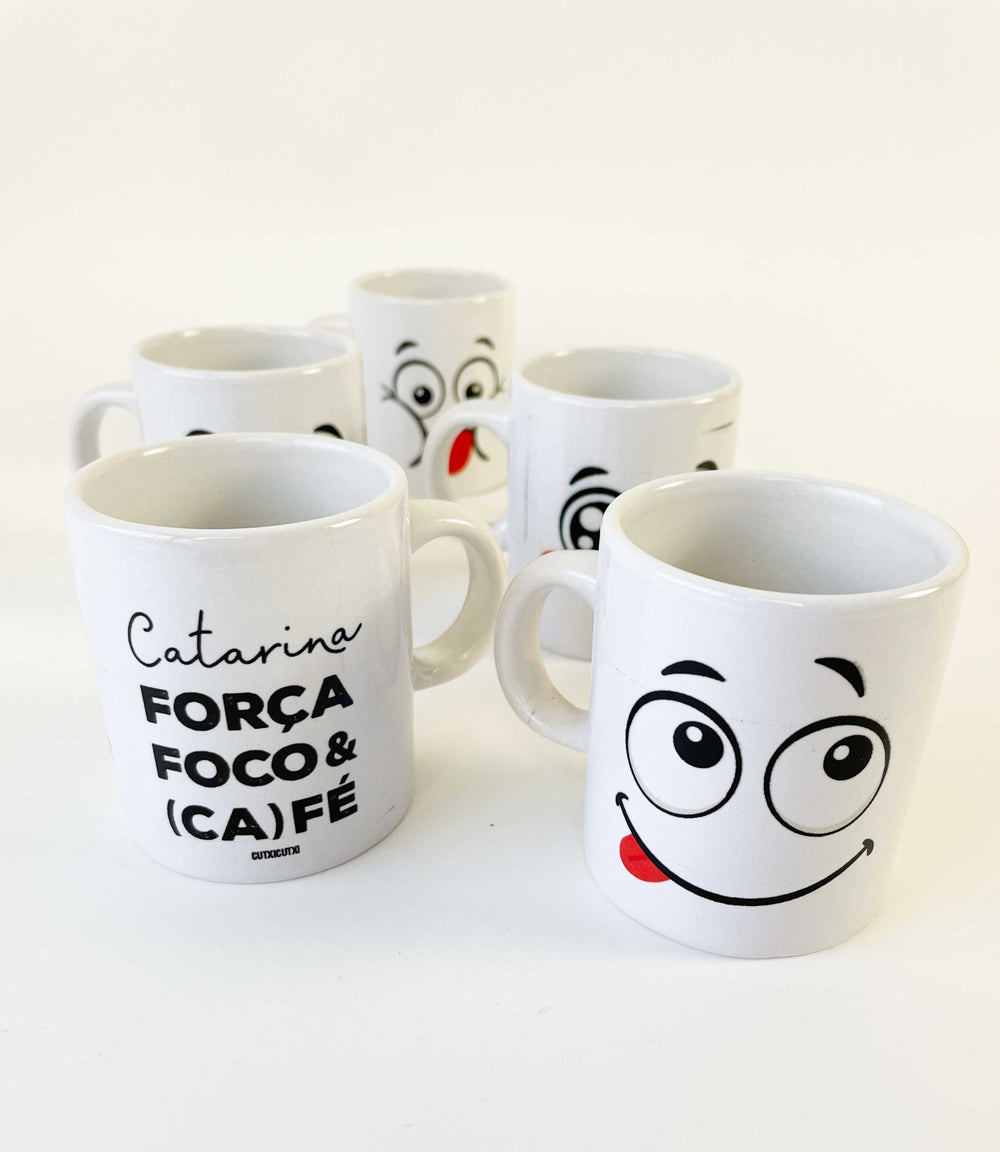 chavena de cafe emoções cutxi porcelana branca