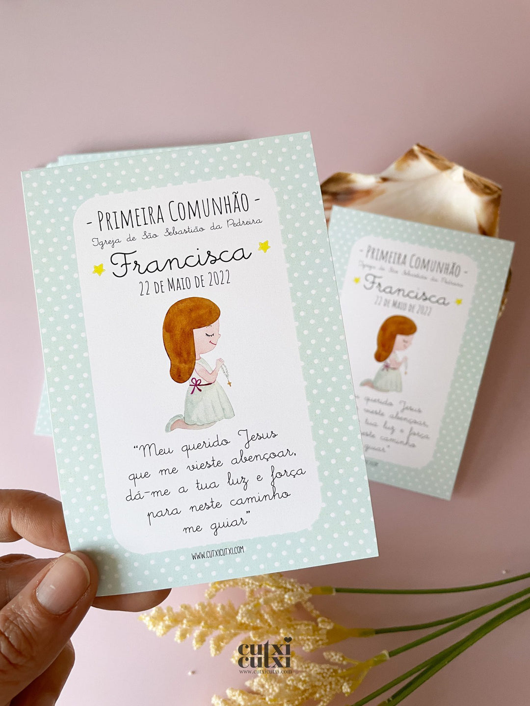 Pagelas Santinhos - Lembrança Primeira Comunhão