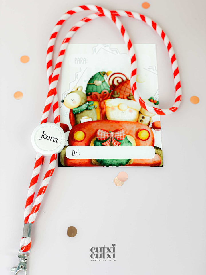 porta chaves fita para pescoço edição natal