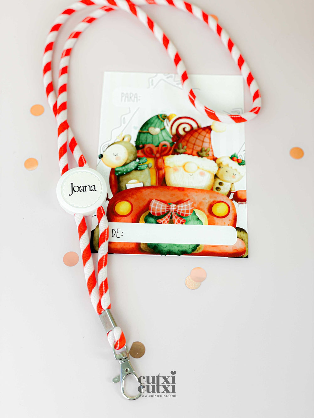 porta chaves fita para pescoço edição natal