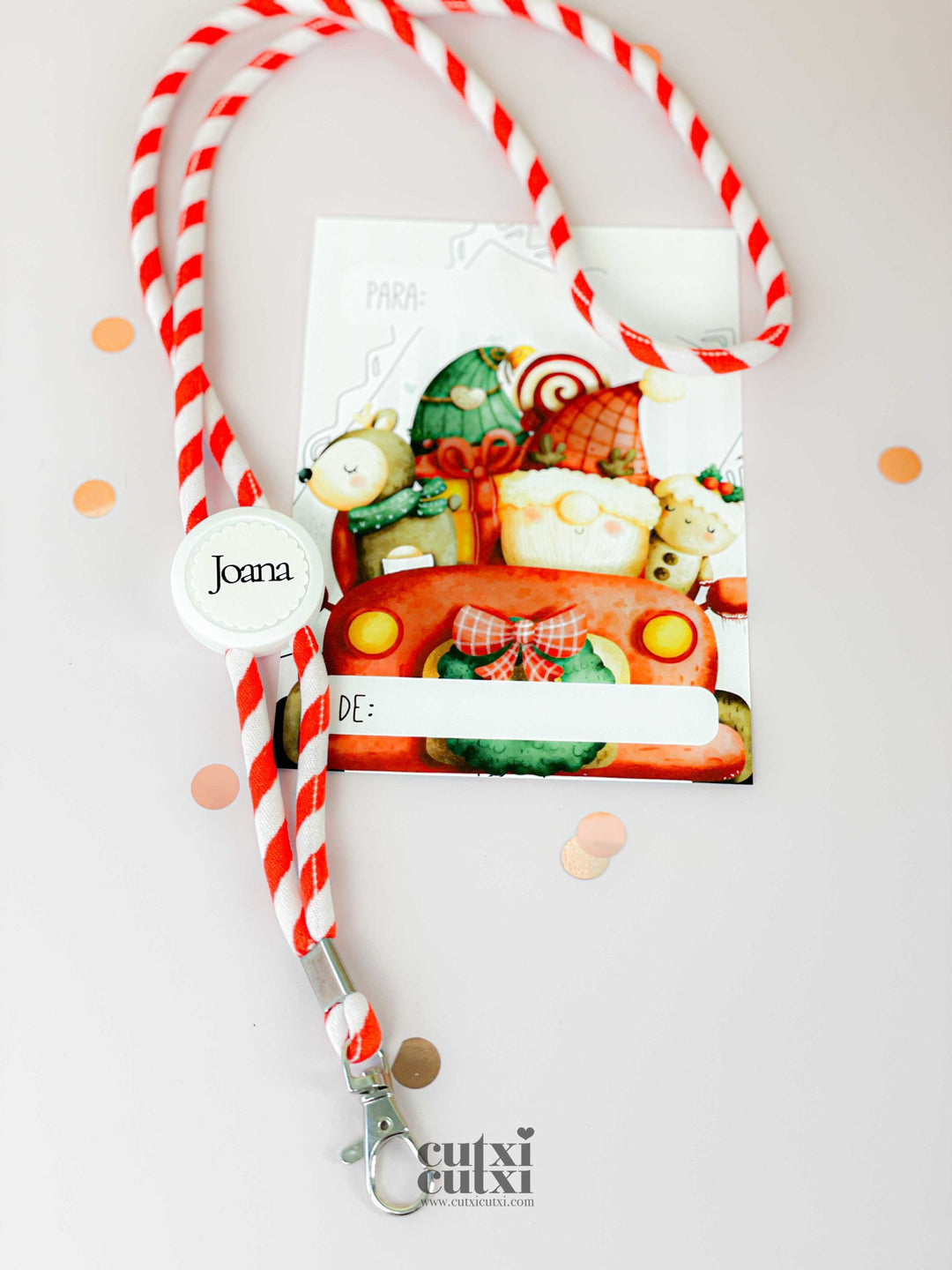 porta chaves fita para pescoço edição natal