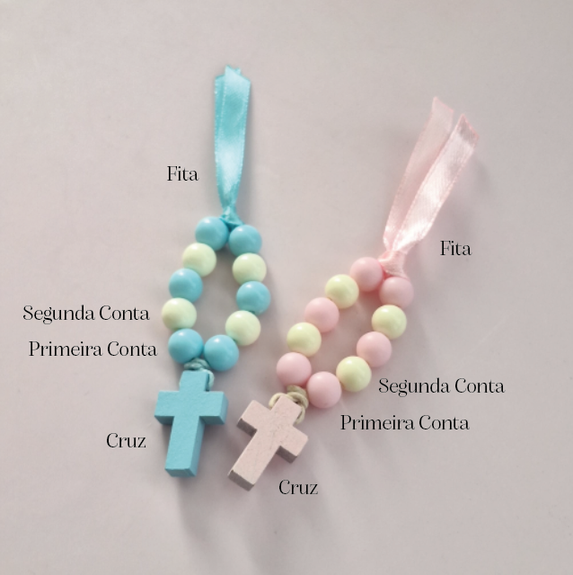 Mini Terço Dezena com Pagela - Lembrança para Primeira Comunhão