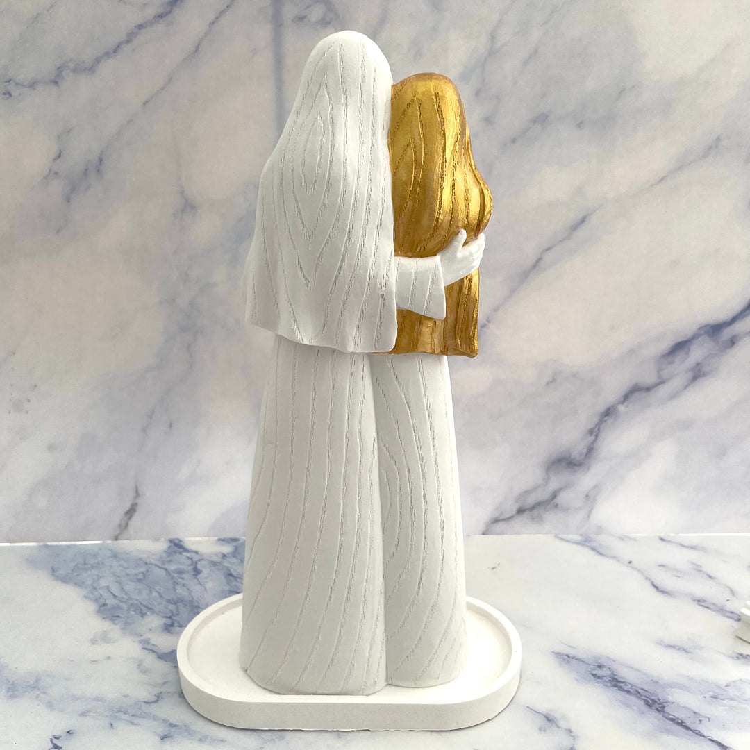 Estatueta Elegante com base e vela | Sagrada Família Pintada à Mão