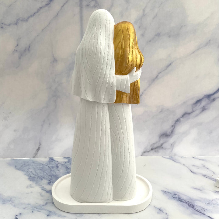 Estatueta Elegante com base e vela | Sagrada Família Pintada à Mão