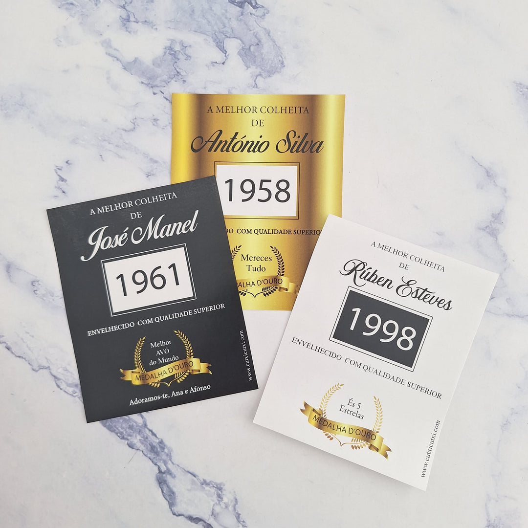 Rótulo para Garrafa “Envelhecido com Qualidade”