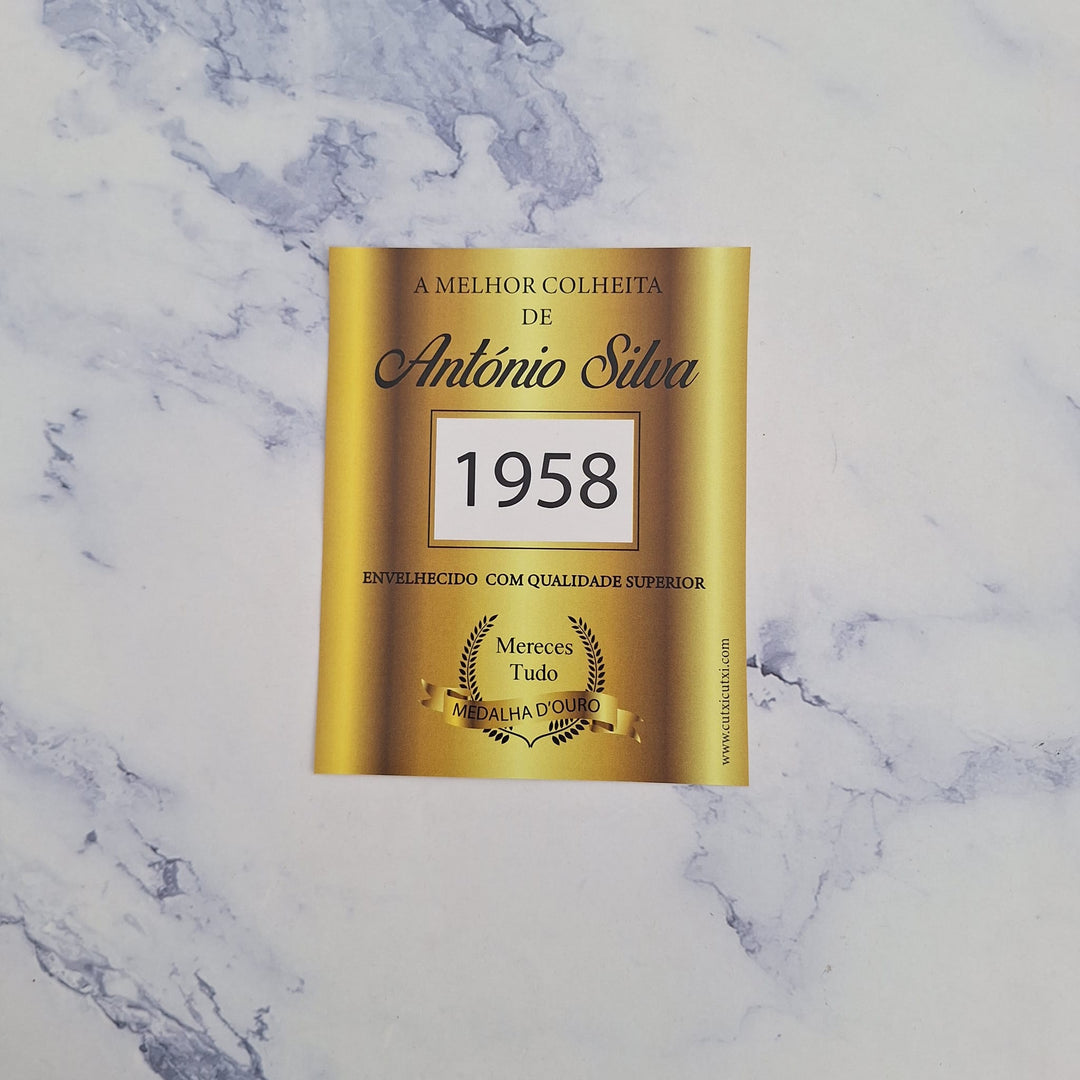 Rótulo para Garrafa “Envelhecido com Qualidade”