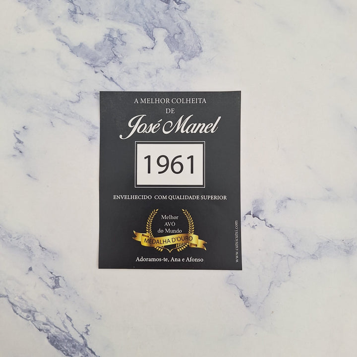 Rótulo para Garrafa “Envelhecido com Qualidade”