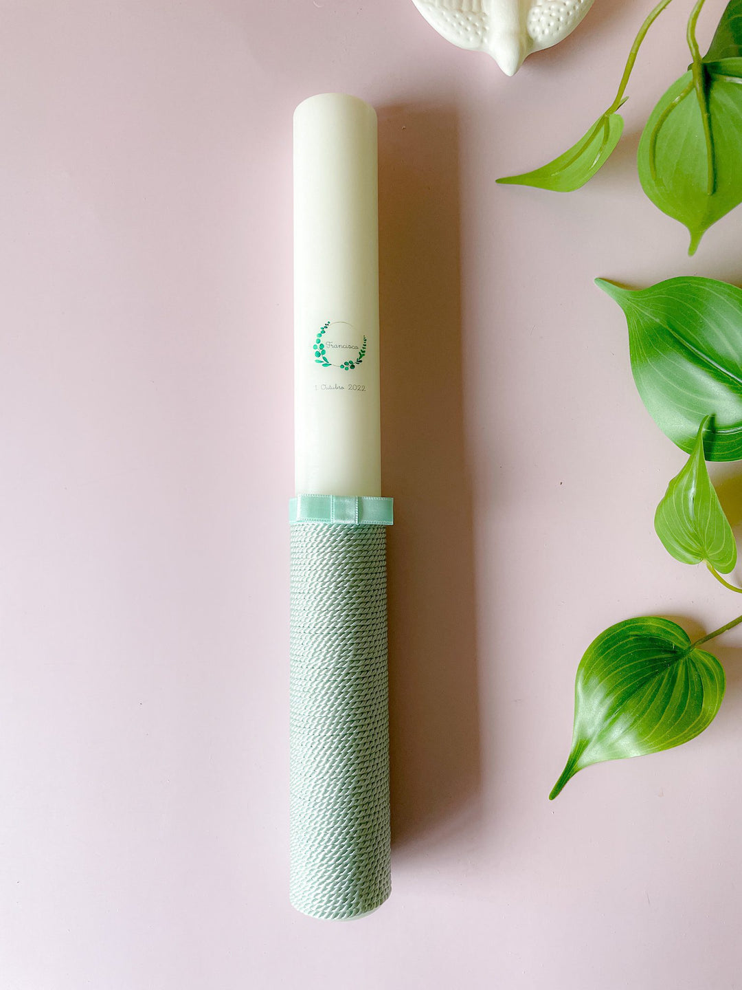 vela para batizado elegance verde água cutxi cutxi