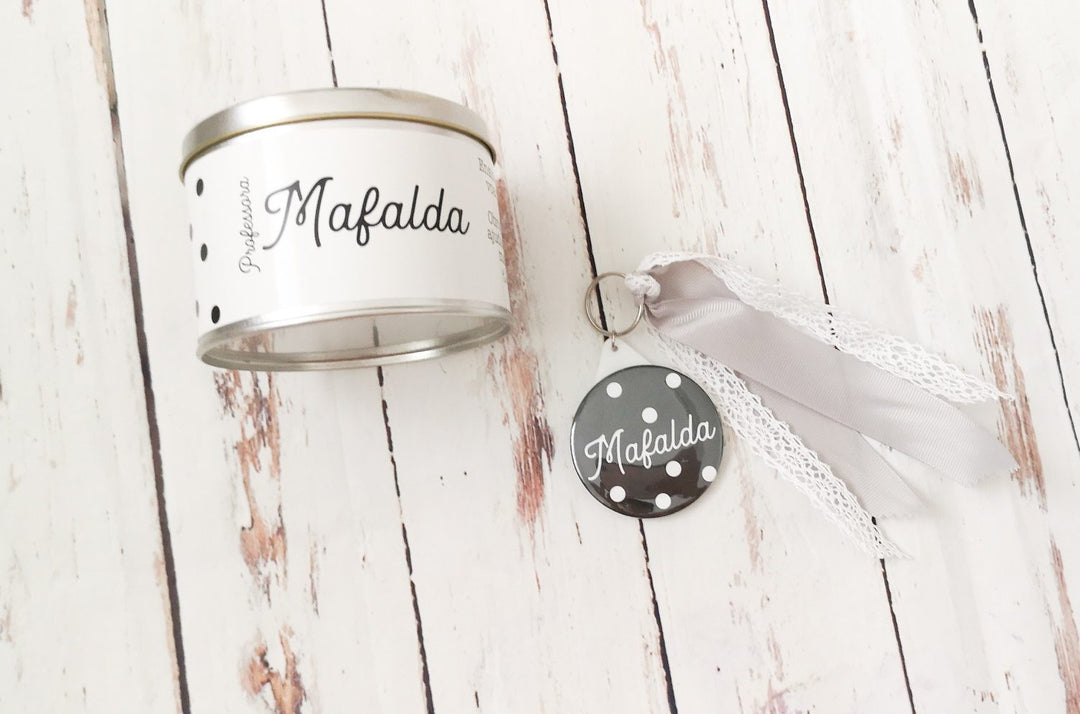 KIT Lata personalizada + Porta-Chaves - Tema Black&White