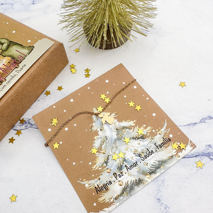 Colar de Natal Anjinho da Guarda Personalizado – Brilhos que Contam Histórias 🎁✨💖