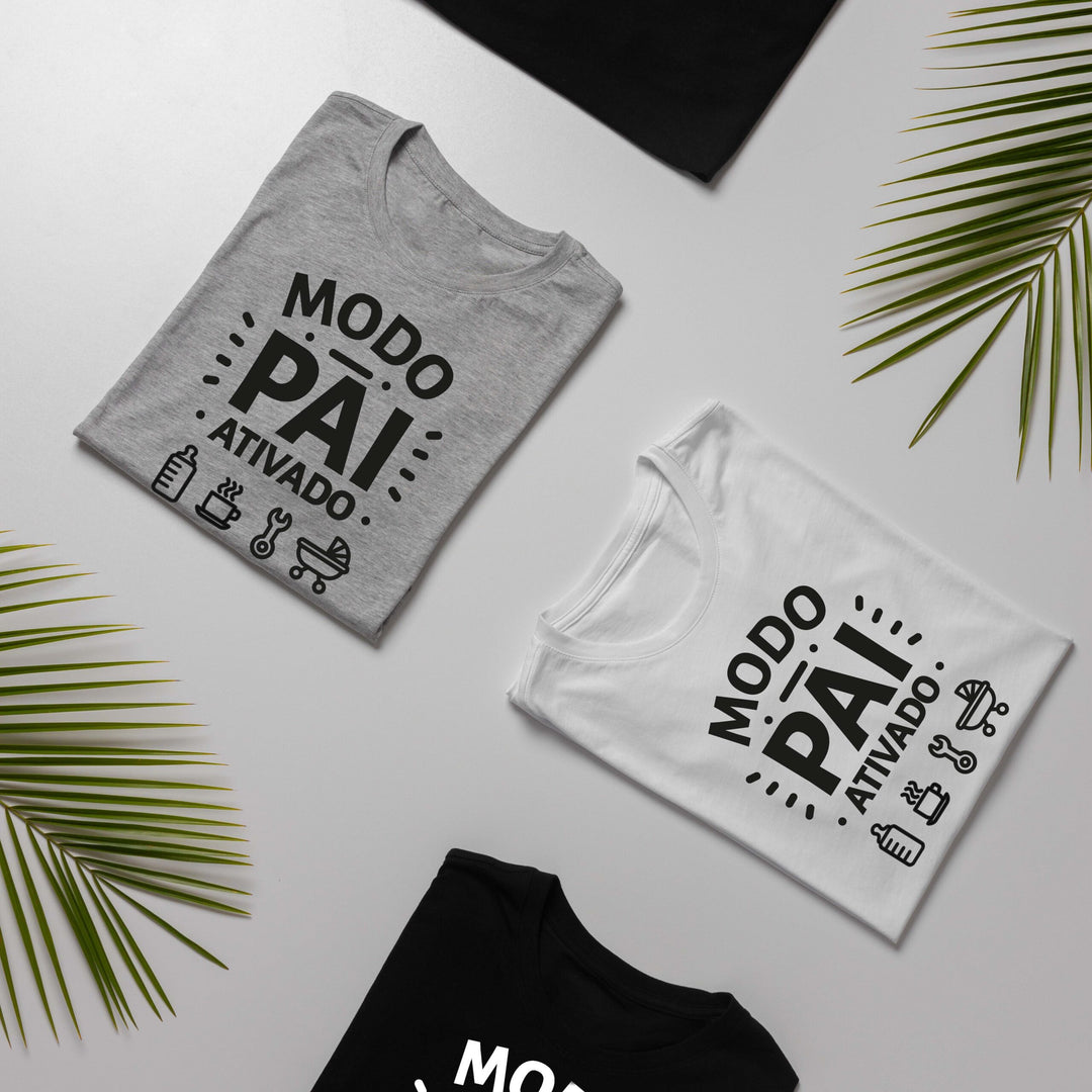 T-shirt Modo Pai Ativado – Para Revelação ou Momentos Pai e Filhos 👶⚡