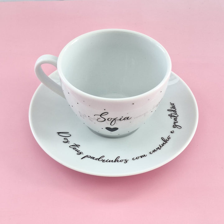Chávena de Chá Personalizada com Nome e Frase