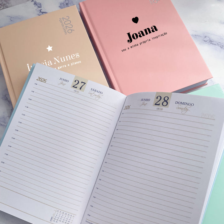 Agenda Diária Soft Pastel 2026
