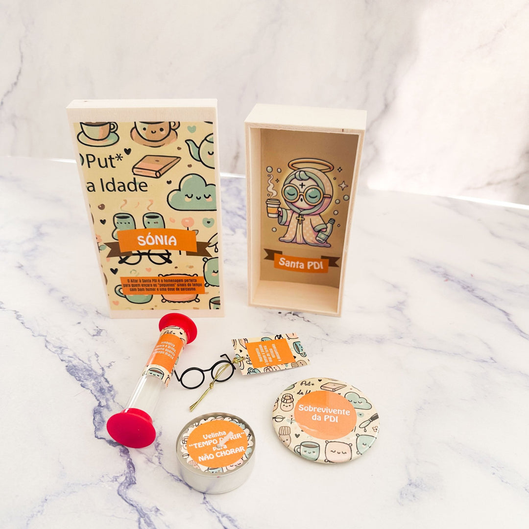 Altar à Santa PDI – Porque a Idade É um Número (e Uma Aventura)! ✨🕰️ - Cutxi Cutxi - Presentes Personalizados
