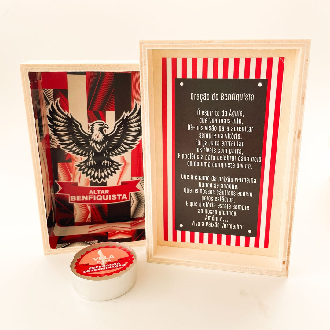 Altar do Benfiquista – A Chama Vermelha Sempre Viva! - Cutxi Cutxi - Presentes Personalizados