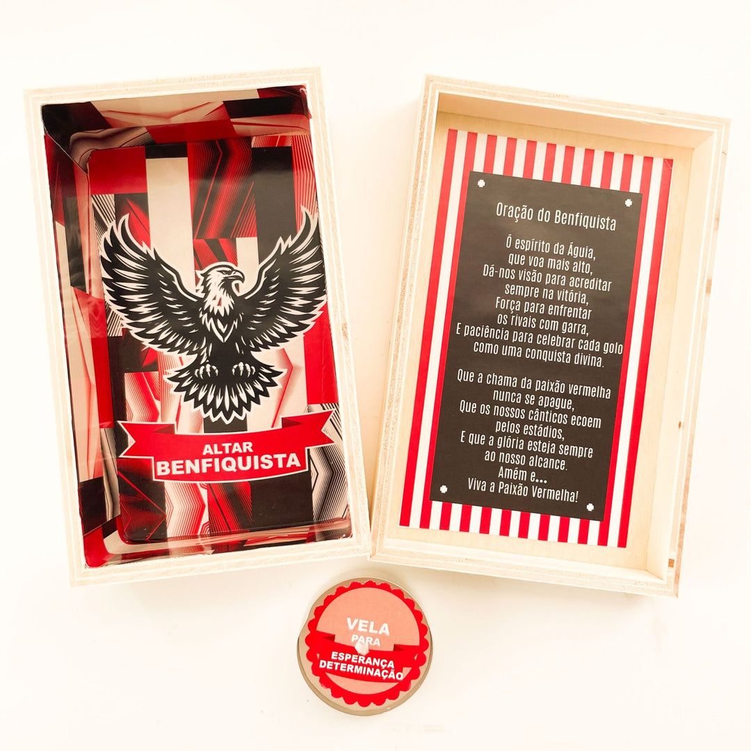 Altar do Benfiquista – A Chama Vermelha Sempre Viva! - Cutxi Cutxi - Presentes Personalizados