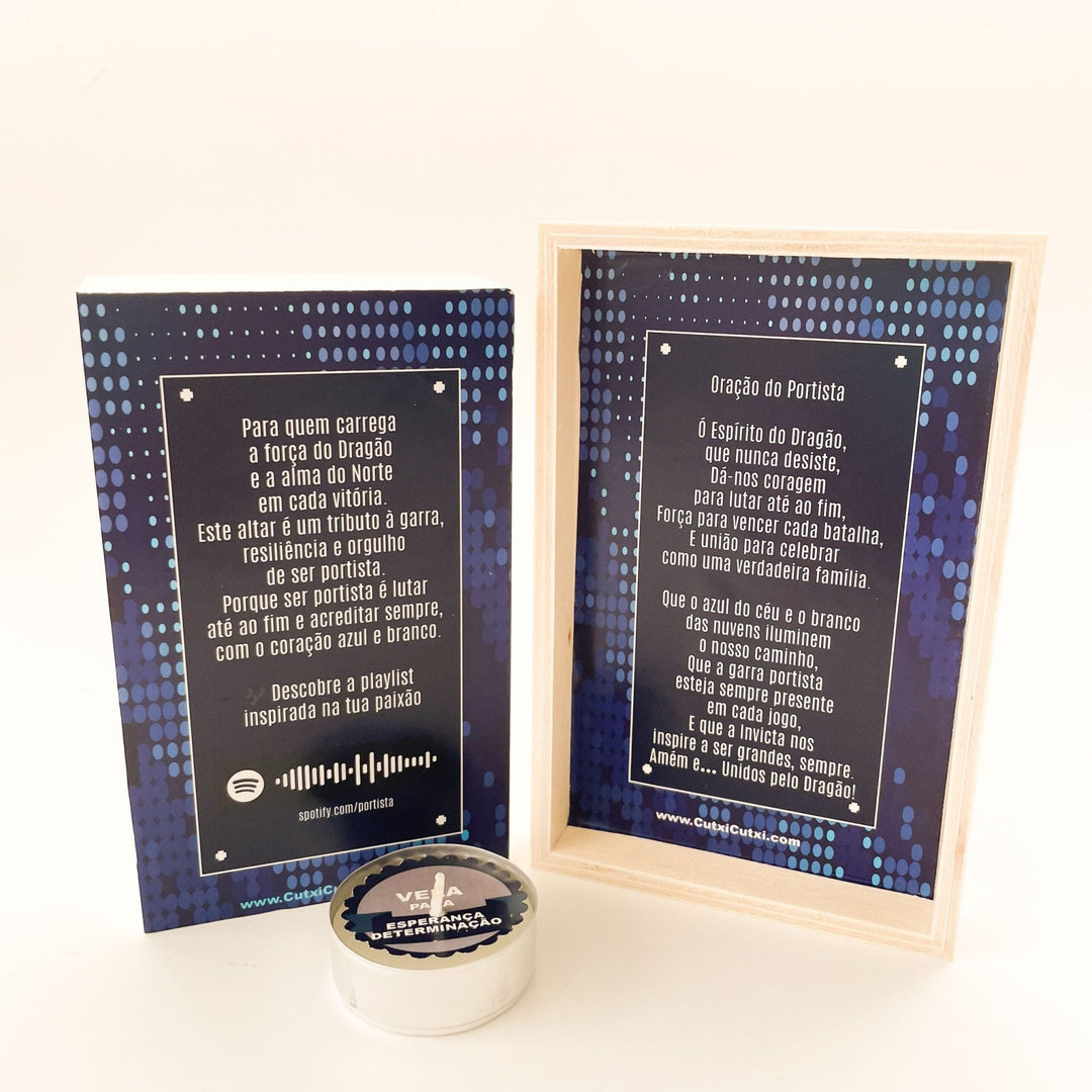 Altar do Portista – Força e Fé do Dragão 🔵⚪ - Cutxi Cutxi - Presentes Personalizados