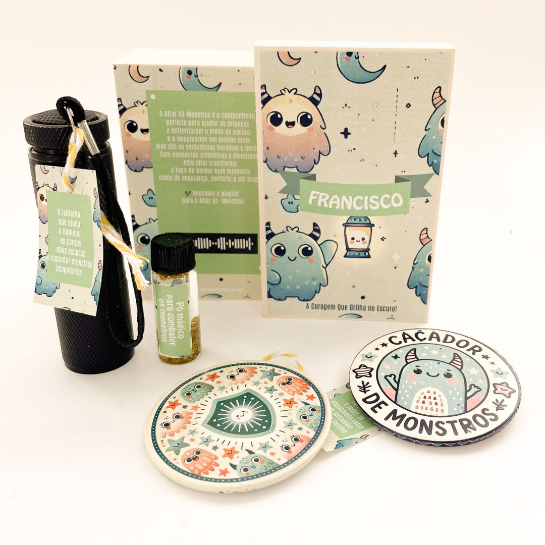 Altar Xô-Monstros – A Coragem Que Brilha no Escuro! 🦸‍♂️🌟🕯️Presente para Criança