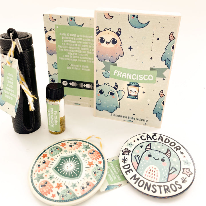 Altar Xô-Monstros – A Coragem Que Brilha no Escuro! 🦸‍♂️🌟🕯️Presente para Criança