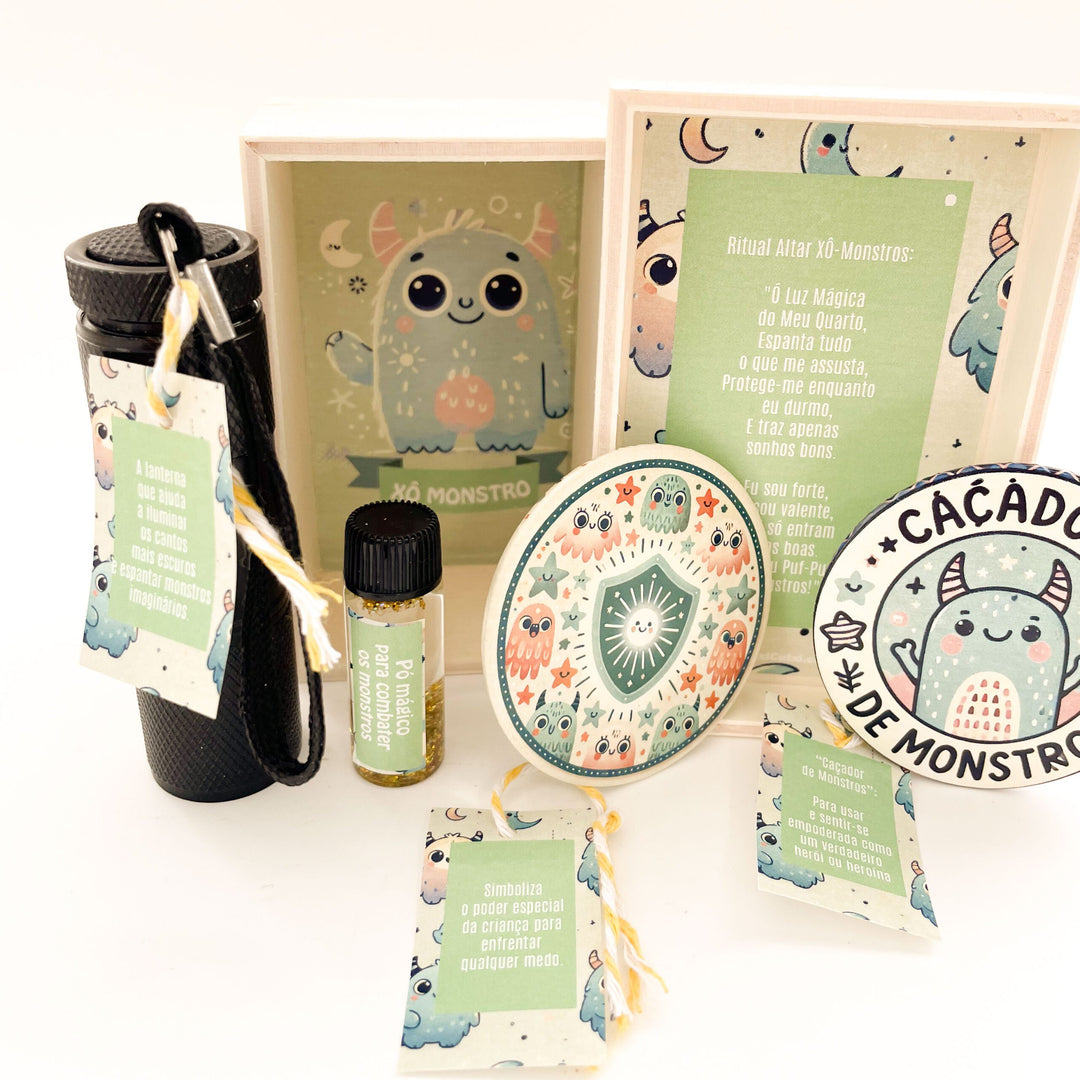 Altar Xô-Monstros – A Coragem Que Brilha no Escuro! 🦸‍♂️🌟🕯️Presente para Criança