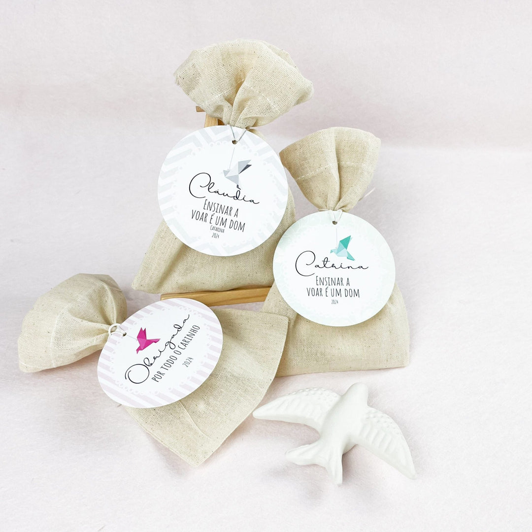 Andorinha Perfumada com saco | Lembrança Educadores e Professores - Cutxi Cutxi - Presentes Personalizados