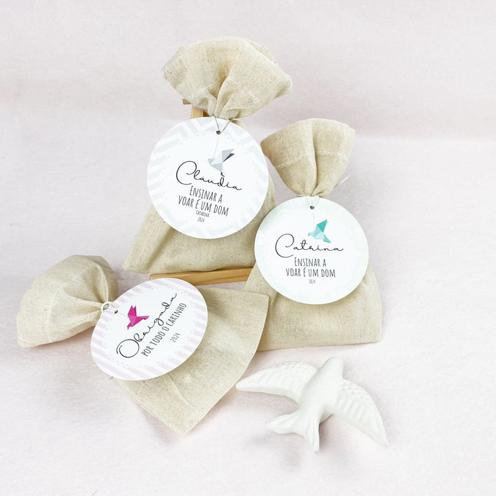Andorinha Perfumada com saco | Lembrança Educadores e Professores - Cutxi Cutxi - Presentes Personalizados