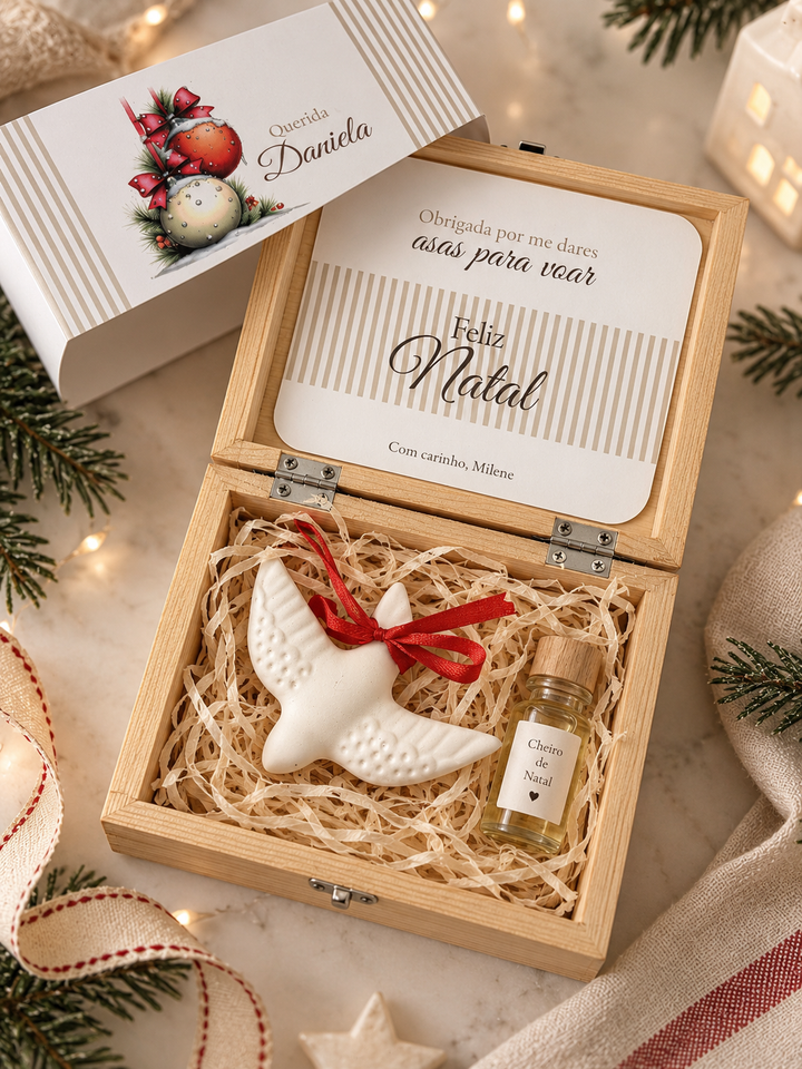Andorinha de Natal Perfumada Personalizada | Caixa Presente