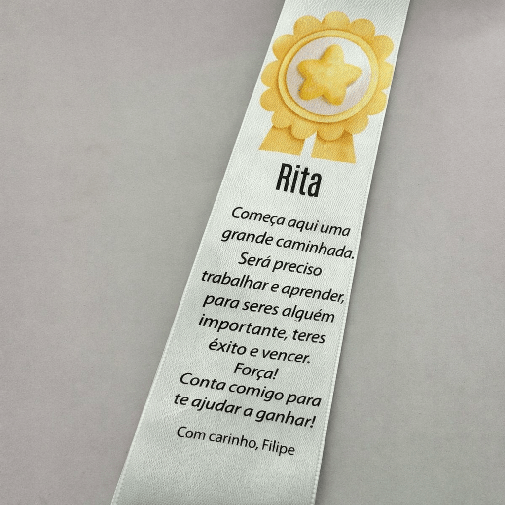 Aplicação para Fitas de Finalista - Versão Criança com oferta de Crachá - Cutxi Cutxi - Presentes Personalizados