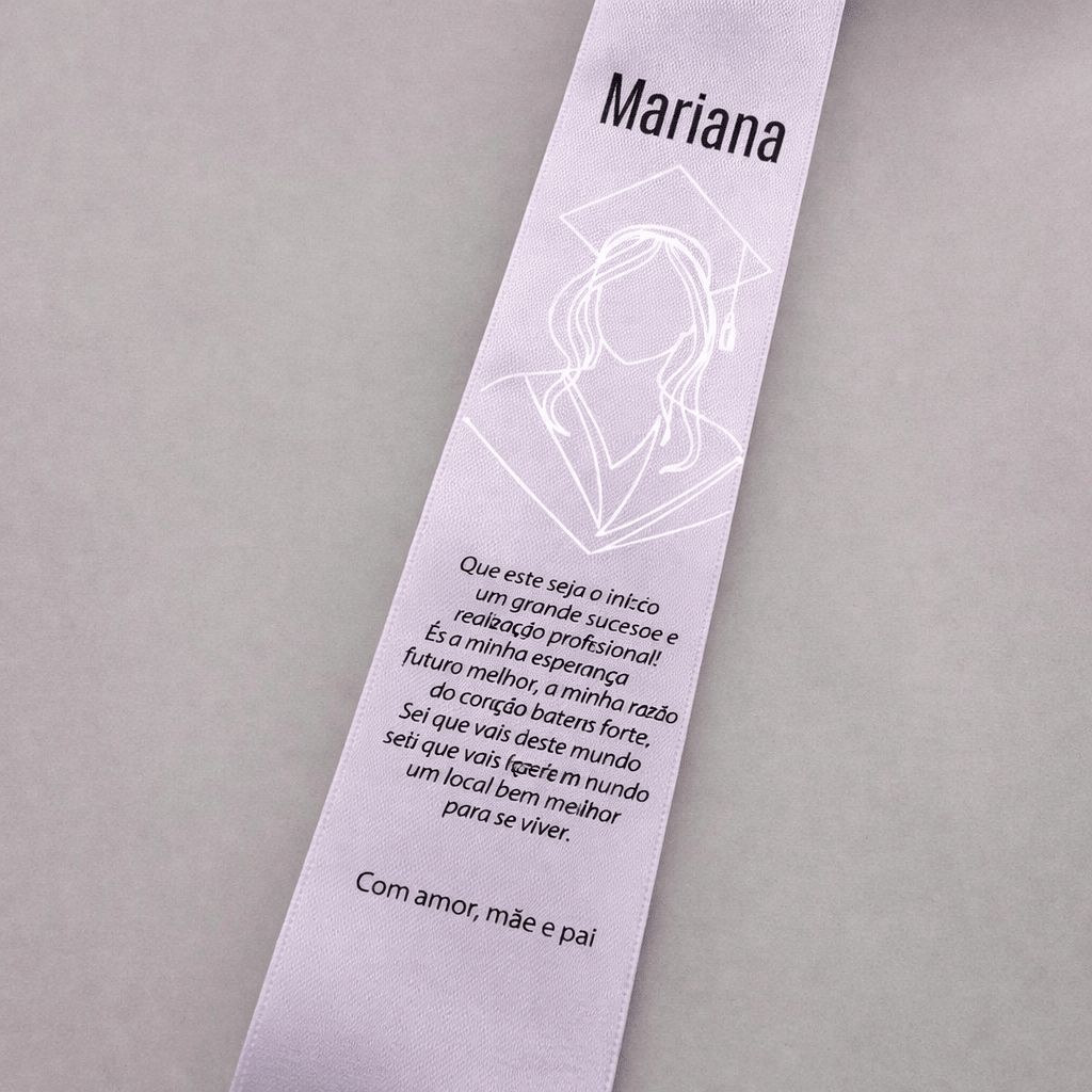 Aplicação para Fitas de Finalista - Versão Universitária com oferta de Crachá - Cutxi Cutxi - Presentes Personalizados