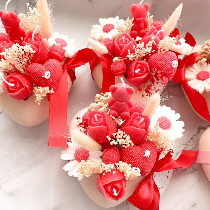 Arranjo Floral com Flores de Vela - Coração Florido de Amor 🌹❤️ Edição especial Dia dos Namorados