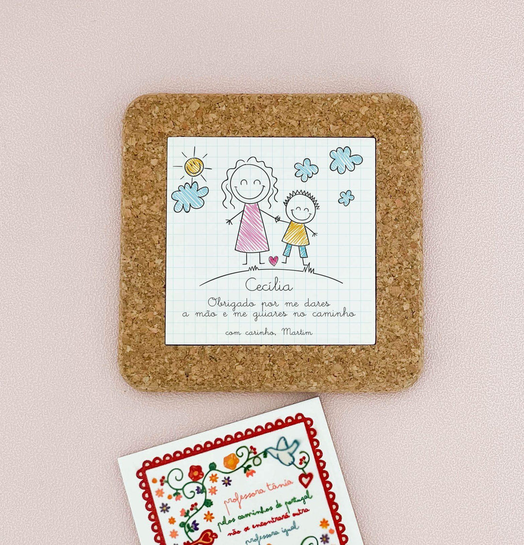 Azulejo com mensagem personalizada (Presente para Docentes, Educadoras, Auxiliares) - Cutxi Cutxi - Presentes Personalizados