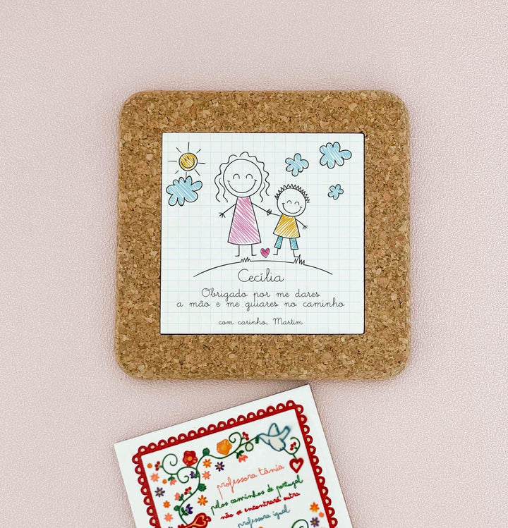 Azulejo com mensagem personalizada (Presente para Docentes, Educadoras, Auxiliares) - Cutxi Cutxi - Presentes Personalizados