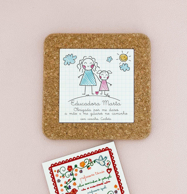 Azulejo com mensagem personalizada (Presente para Docentes, Educadoras, Auxiliares) - Cutxi Cutxi - Presentes Personalizados