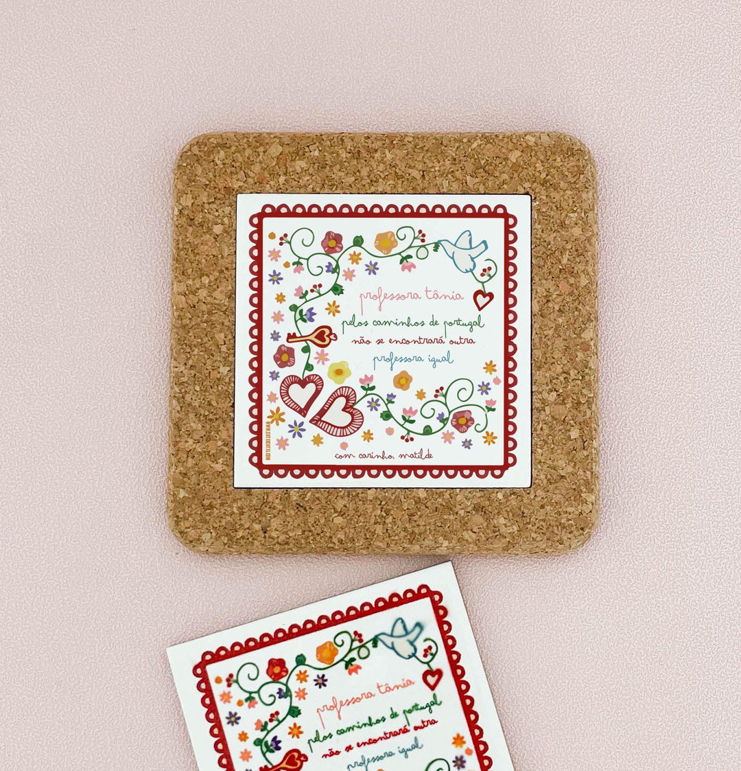 Azulejo com mensagem personalizada (Presente para Docentes, Educadoras, Auxiliares) - Cutxi Cutxi - Presentes Personalizados
