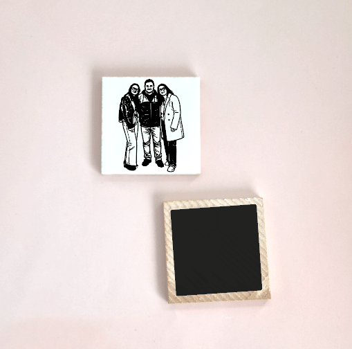 Azulejo Mini Retrato em Traço | Mãe - Cutxi Cutxi - Presentes Personalizados