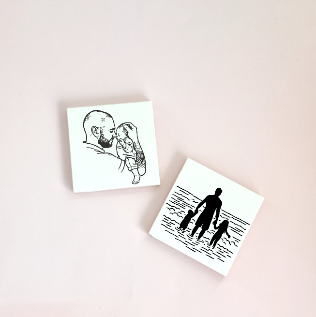 Azulejo Mini Retrato em Traço | Pai