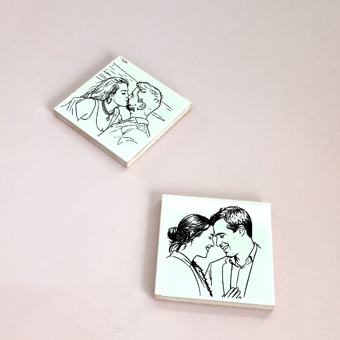 Azulejo Mini Retrato em Traço | Pai