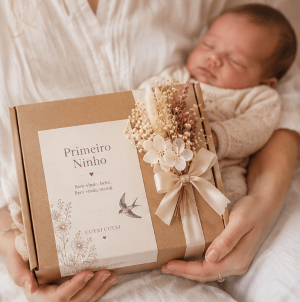 Box Primeiro Ninho | Presente de Nascimento para Bebé e Nova Mamã - Cutxi Cutxi - Presentes Personalizados