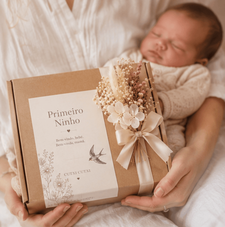 Box Primeiro Ninho | Presente de Nascimento para Bebé e Nova Mamã - Cutxi Cutxi - Presentes Personalizados