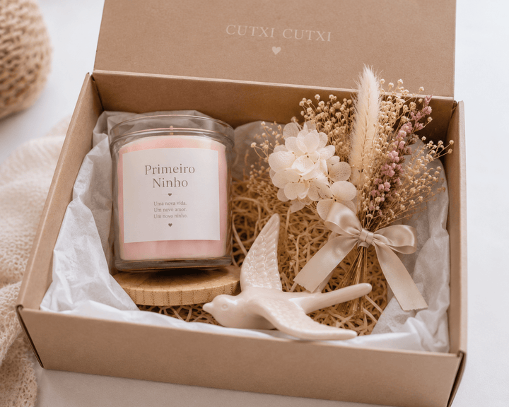 Box Primeiro Ninho | Presente de Nascimento para Bebé e Nova Mamã - Cutxi Cutxi - Presentes Personalizados