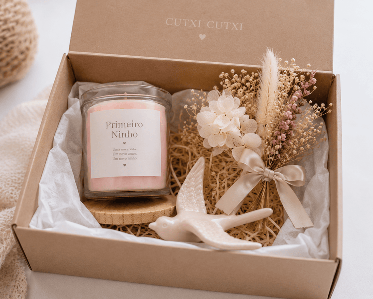 Box Primeiro Ninho | Presente de Nascimento para Bebé e Nova Mamã - Cutxi Cutxi - Presentes Personalizados