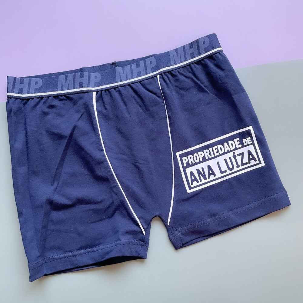Boxers Propriedade de... Presente Namorados - Cutxi Cutxi - Presentes Personalizados