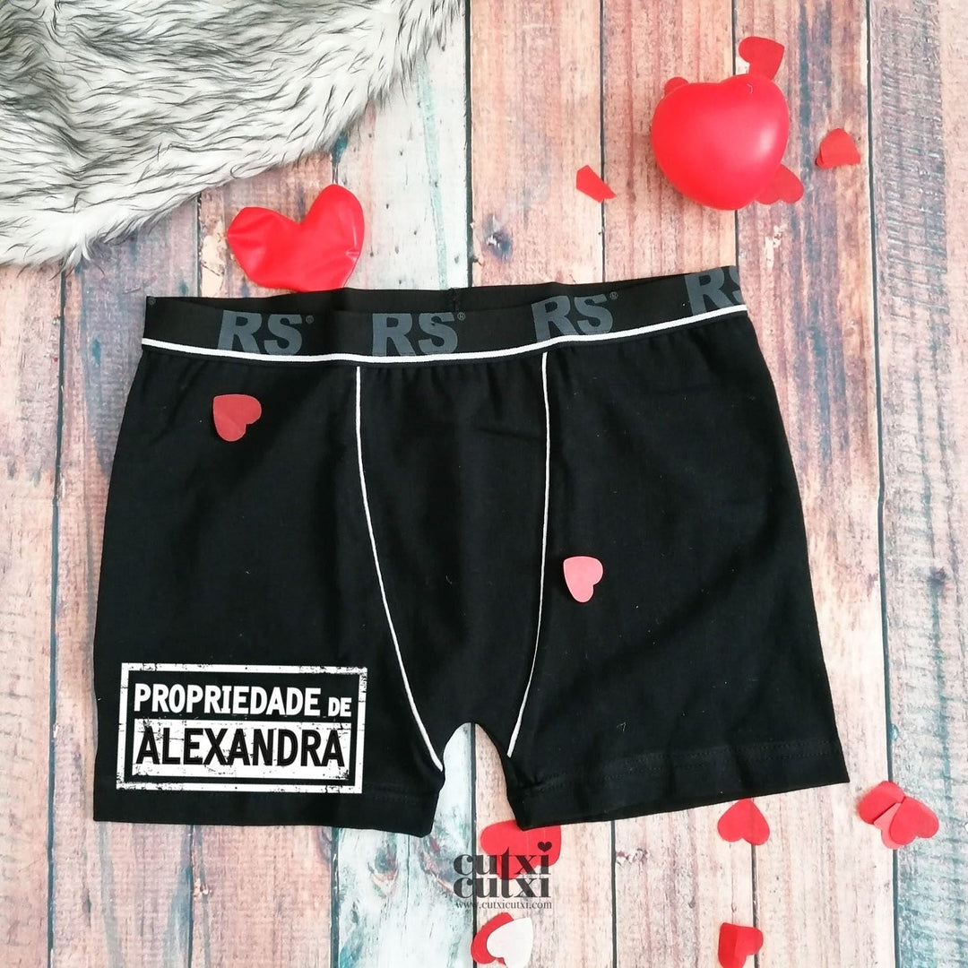 Boxers Propriedade de... Presente Namorados - Cutxi Cutxi - Presentes Personalizados
