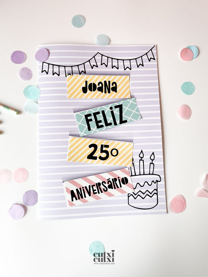 Caderneta de Cromos Aniversário - Cutxi Cutxi - Presentes Personalizados
