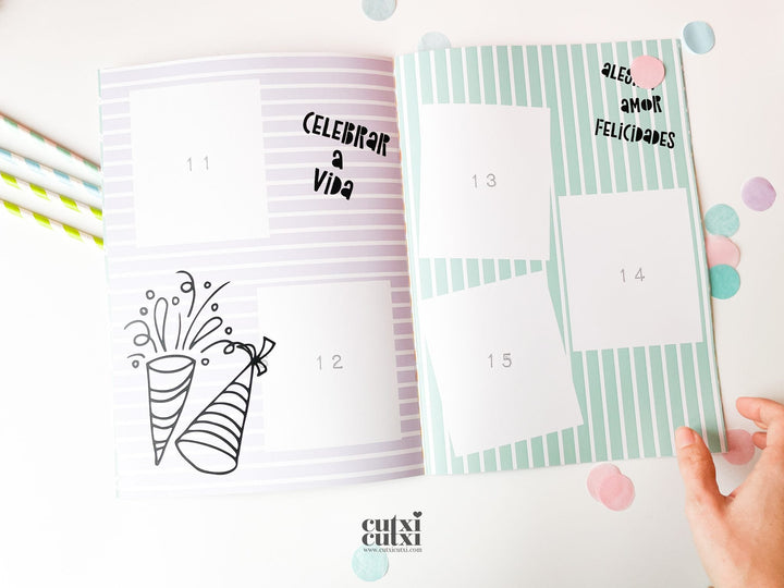 Caderneta de Cromos Aniversário - Cutxi Cutxi - Presentes Personalizados