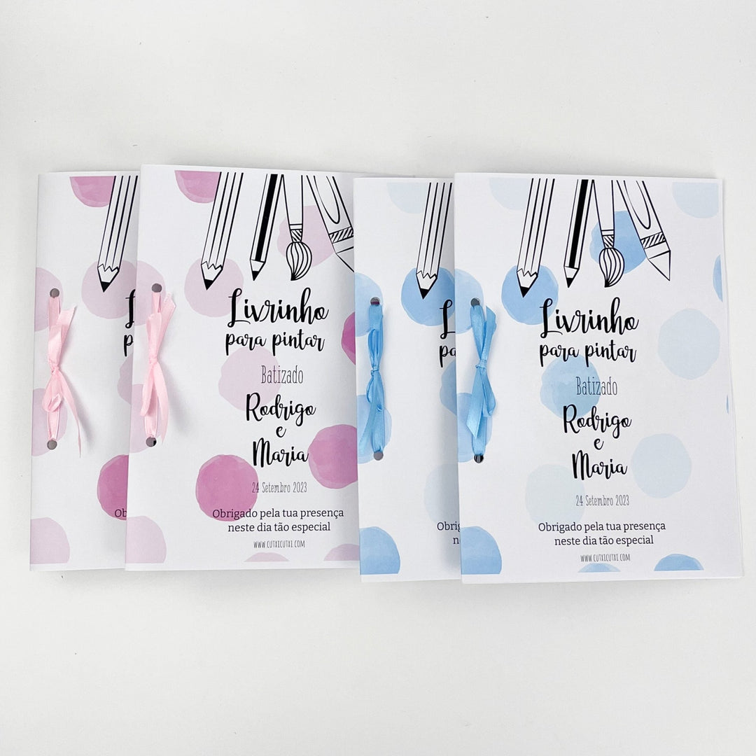 Caderninhos para Pintar Cutxi Cutxi (Ofertas de Aniversário, Batizados) - Cutxi Cutxi - Presentes Personalizados