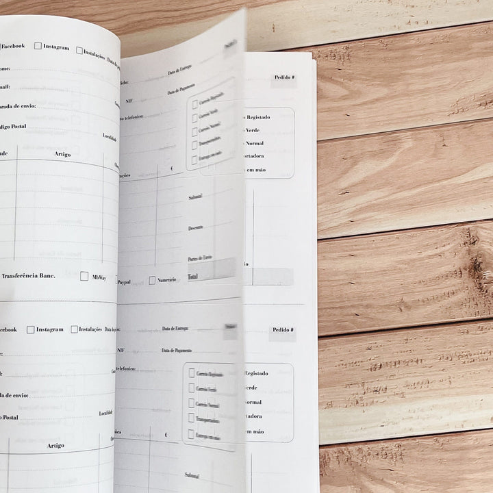 Caderno de encomendas A4