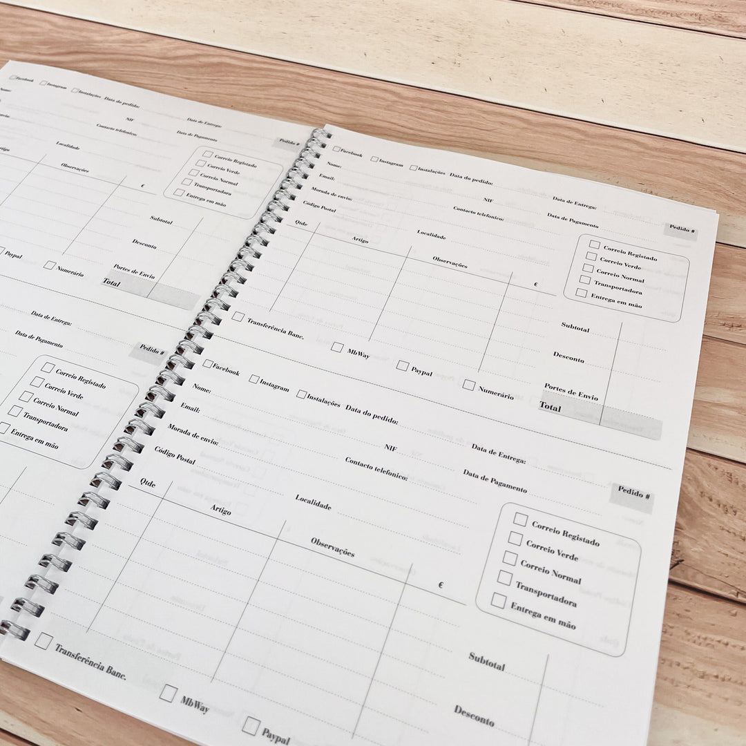 Caderno de encomendas A4