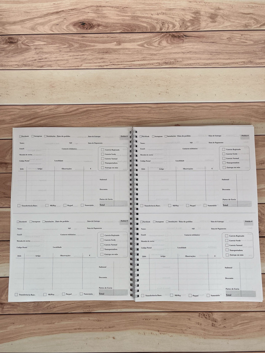 Caderno de encomendas A4