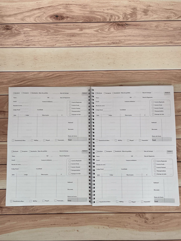 Caderno de encomendas A4